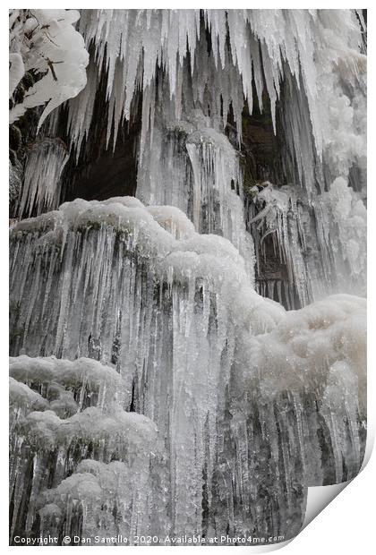 A Frozen Melincourt Waterfall, Resolven Print by Dan Santillo