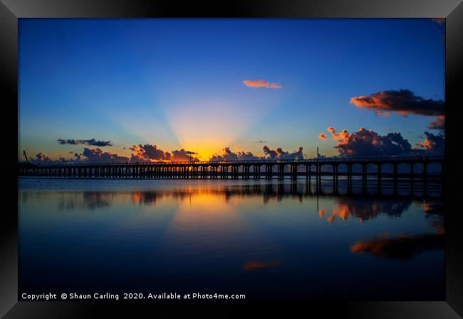 Urangan Pier Sunrise Framed Print by Shaun Carling