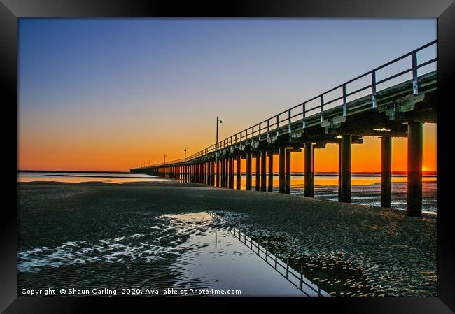 Urangan Pier Sunrise Framed Print by Shaun Carling