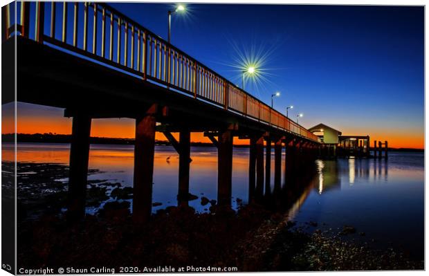 Victoria Point Jetty Sunrise Canvas Print by Shaun Carling