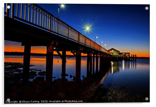 Victoria Point Jetty Sunrise Acrylic by Shaun Carling