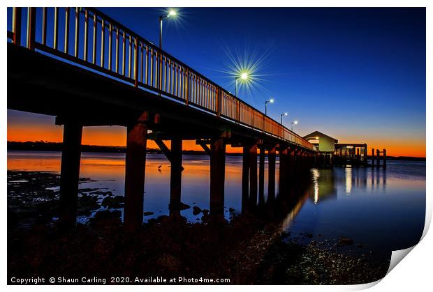Victoria Point Jetty Sunrise Print by Shaun Carling