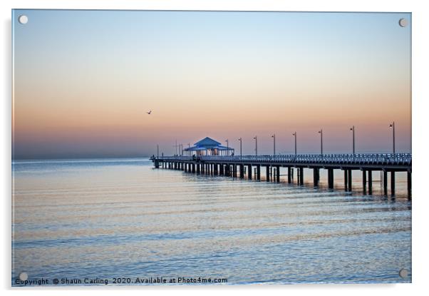 Sunrise Over The Shornecliffe Pier Acrylic by Shaun Carling