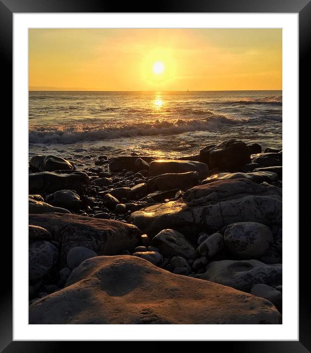 Sunset at Nash Point Framed Mounted Print by Tracey Leonard