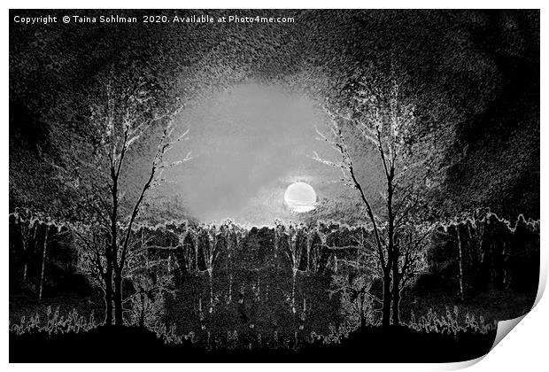 Full Moon Magic, Monochrome Print by Taina Sohlman