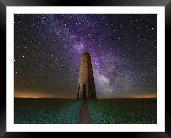 Daymark and the Night Sky Framed Mounted Print by David Neighbour