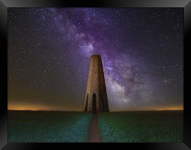 Daymark and the Night Sky Framed Print by David Neighbour
