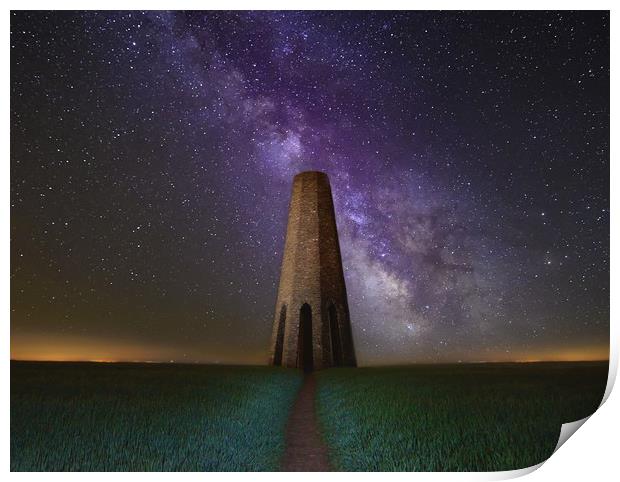 Daymark and the Night Sky Print by David Neighbour