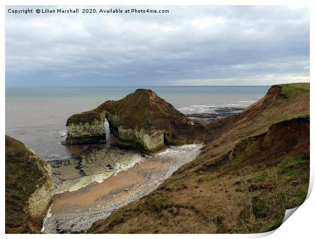 High Stacks Flamborough. Print by Lilian Marshall