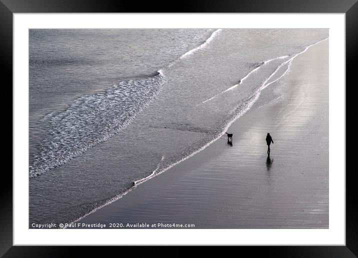 Siver Sea at Goodrington Beach Framed Mounted Print by Paul F Prestidge
