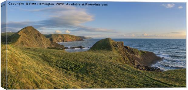 North Devon coast from Hartland Canvas Print by Pete Hemington