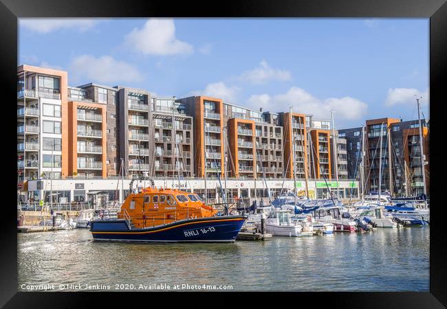 Portishead Marina and Lifeboat West Country Framed Print by Nick Jenkins
