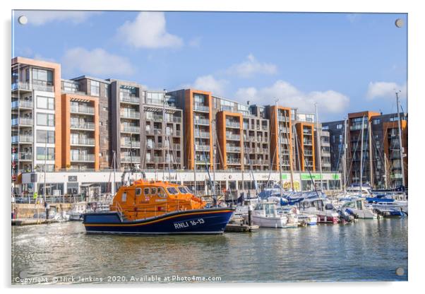 Portishead Marina and Lifeboat West Country Acrylic by Nick Jenkins