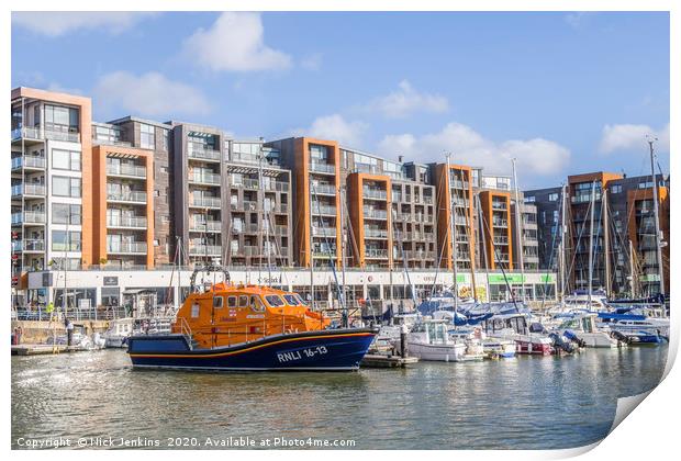 Portishead Marina and Lifeboat West Country Print by Nick Jenkins