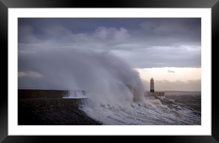 Storm Ciara hits South Wales Framed Mounted Print by Leighton Collins