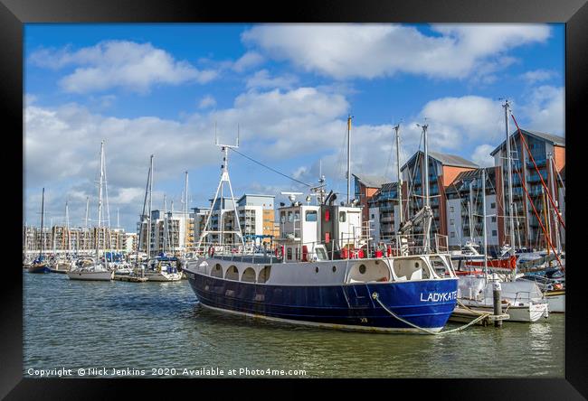 Portishead Marina and Moored Boats Somerset Framed Print by Nick Jenkins