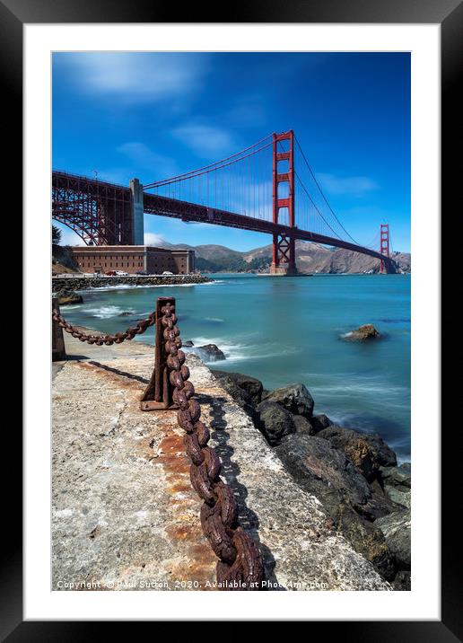 Golden Gate Bridge & Chains Framed Mounted Print by Paul Sutton