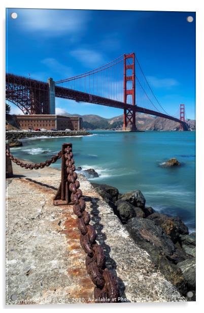 Golden Gate Bridge & Chains Acrylic by Paul Sutton
