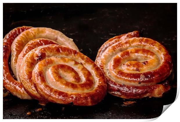 Sizzling Sausage Swirls Print by Wendy Williams CPAGB