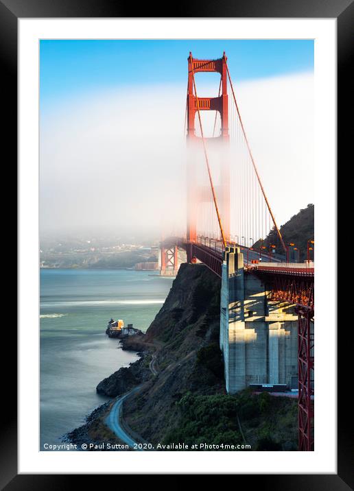Golden Gate Bridge & Low Cloud Framed Mounted Print by Paul Sutton