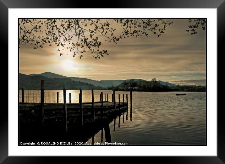 "Clouds and mist at sunset Derwentwater" Framed Mounted Print by ROS RIDLEY