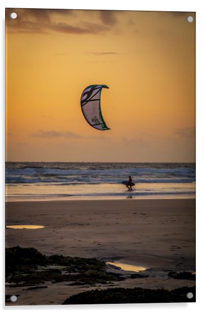 Kite surf Acrylic by Gary Schulze