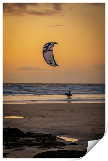 Kite surf Print by Gary Schulze