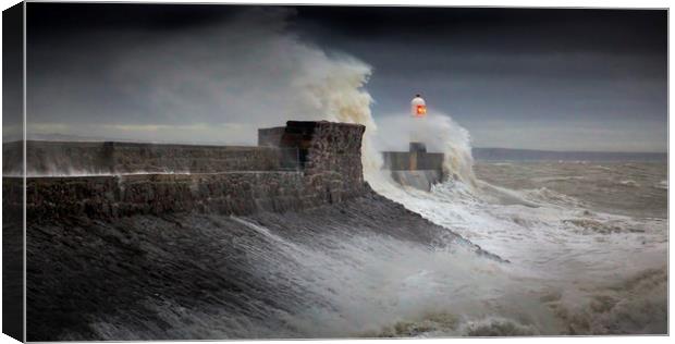 Storm Ciara reaches the Welsh coast Canvas Print by Leighton Collins