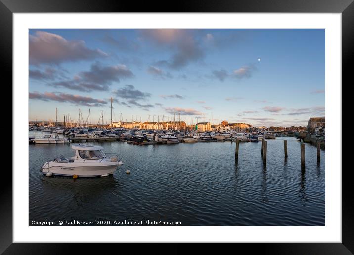 Weymouth Marina Framed Mounted Print by Paul Brewer
