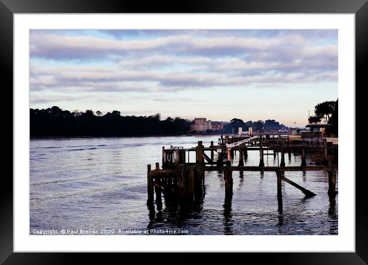 Pier in Poole Harbour Framed Mounted Print by Paul Brewer