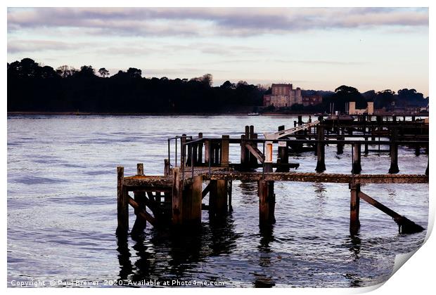Pier in Poole Harbour  Print by Paul Brewer