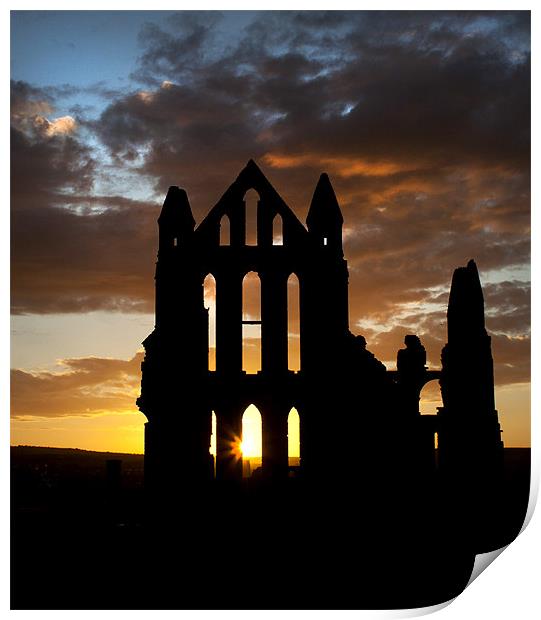 Whitby Abbey at dusk Print by David Purton