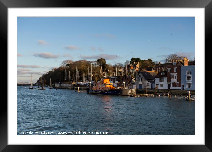 Weymouth Lifeboat Framed Mounted Print by Paul Brewer
