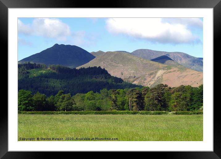 Causey Pike Framed Mounted Print by Steven Watson