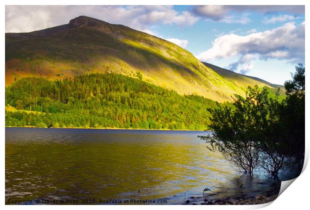 Thirlmere and Brown Crag Print by Steven Watson