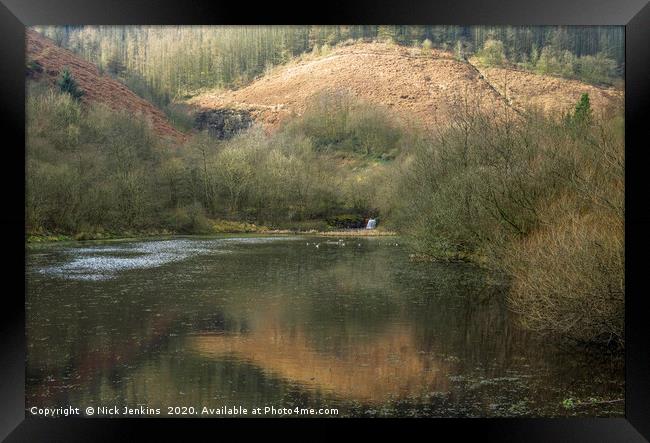The Upper Pond Clydach Vale Rhondda Valley Framed Print by Nick Jenkins