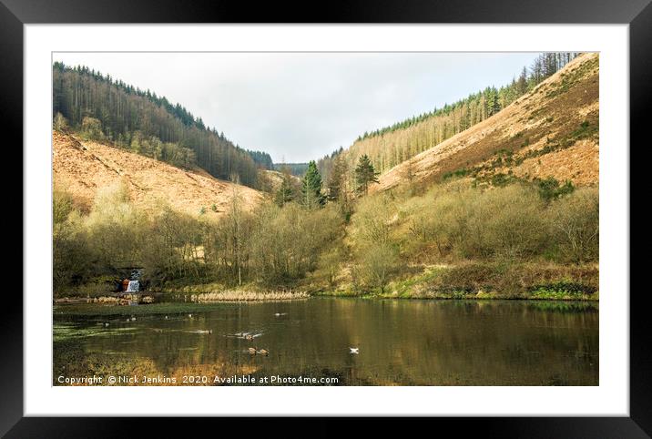 The Upper Pond Clydach Vale Rhondda Valley Framed Mounted Print by Nick Jenkins
