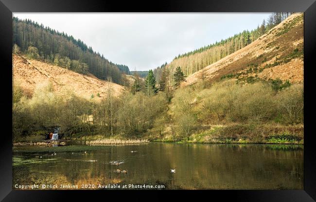 The Upper Pond Clydach Vale Rhondda Valley Framed Print by Nick Jenkins