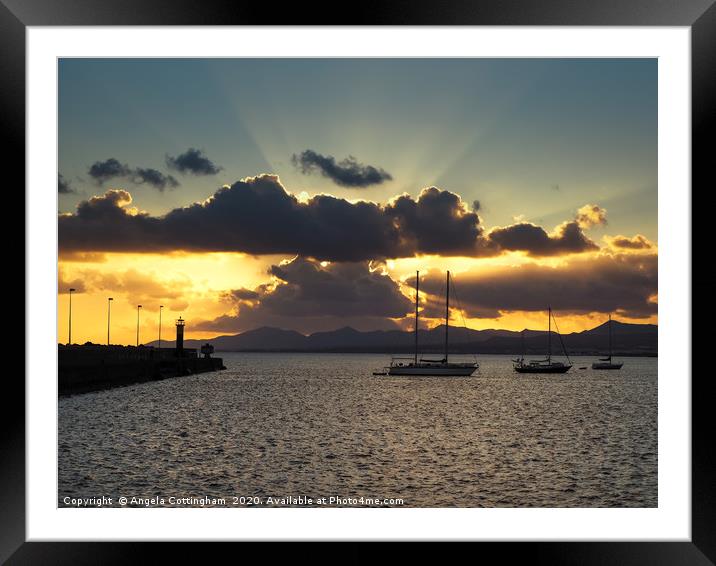 Evening Sky at Arrecife, Lanzarote Framed Mounted Print by Angela Cottingham