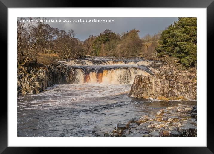 Winter Sun, Low Force Waterfall, Teesdale Framed Mounted Print by Richard Laidler