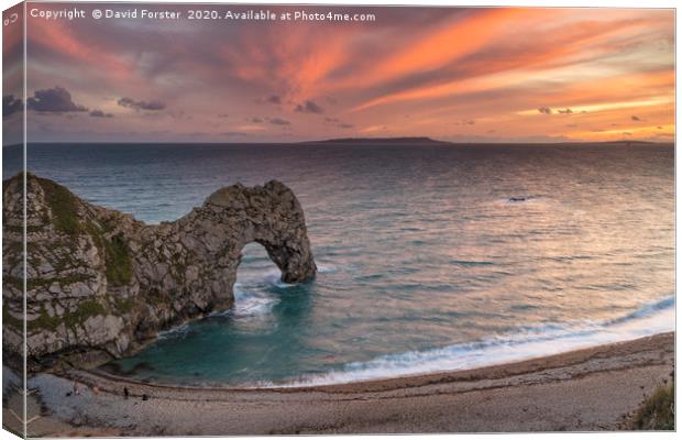 Twilight at Durdle Door, Dorset Canvas Print by David Forster