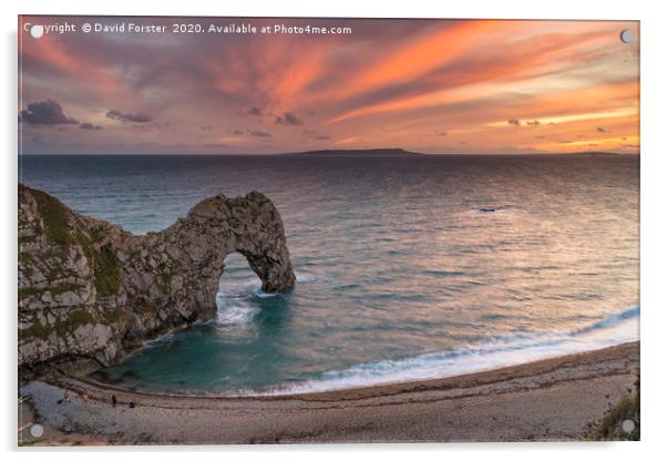 Twilight at Durdle Door, Dorset Acrylic by David Forster
