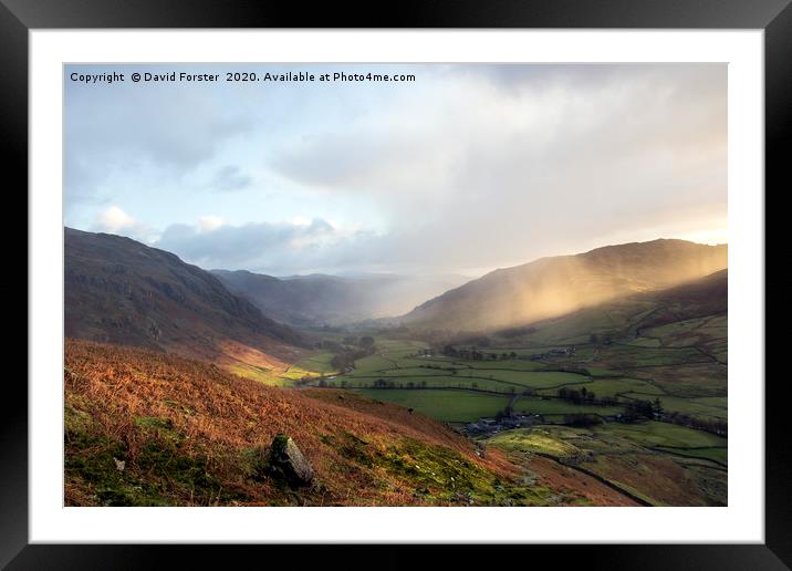 Great Langdale Light, Lake District, Cumbria Framed Mounted Print by David Forster