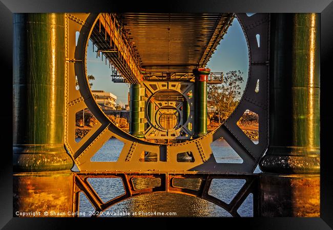 Burnett Bridge Over The Burnett River At Bundaberg Framed Print by Shaun Carling