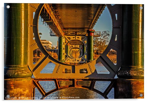 Burnett Bridge Over The Burnett River At Bundaberg Acrylic by Shaun Carling