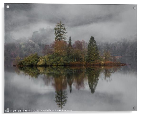 Misty Loch Achray Acrylic by Angela H