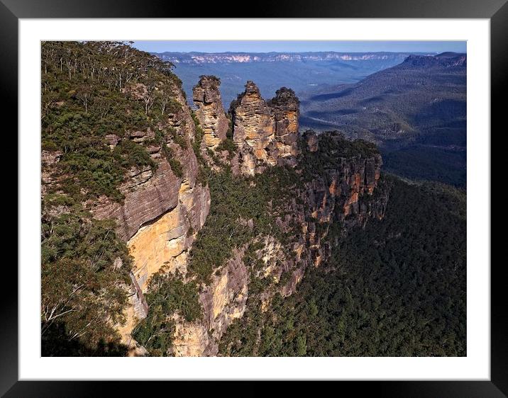 Three Sisters, Australia Framed Mounted Print by Martin Smith