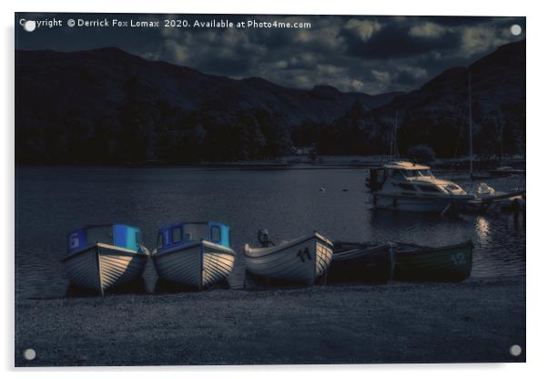 St Patricks boat landing in ullswater Acrylic by Derrick Fox Lomax