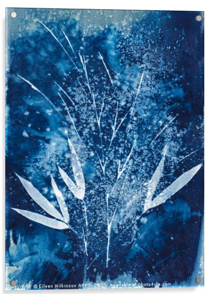 Blue Bamboo Acrylic by Eileen Wilkinson ARPS EFIAP