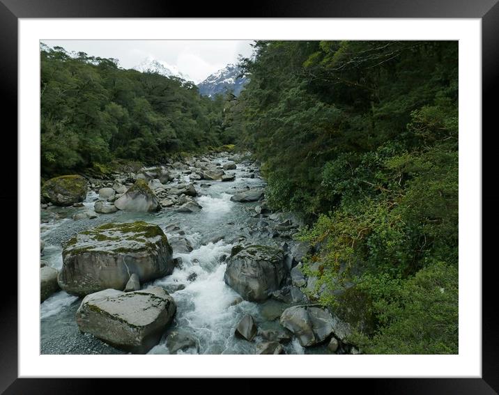 Mountain stream, Hokitika, New Zealand Framed Mounted Print by Martin Smith
